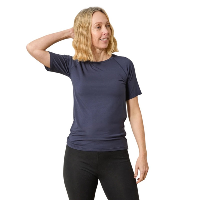 Chalk Clothing Maddie Top Navy on model 1 main