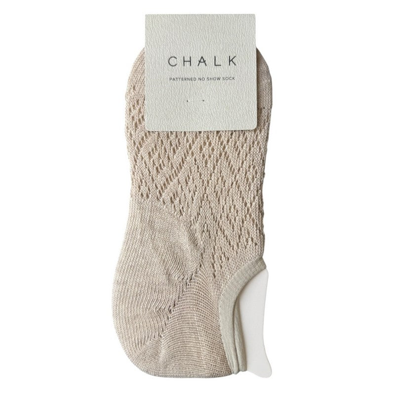Chalk Clothing No-Show Patterned Cotton Socks Oatmeal