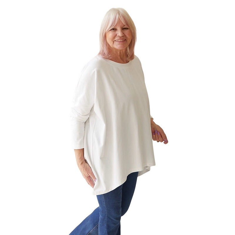 Chalk Clothing Olivia Cotton Top in White on model front