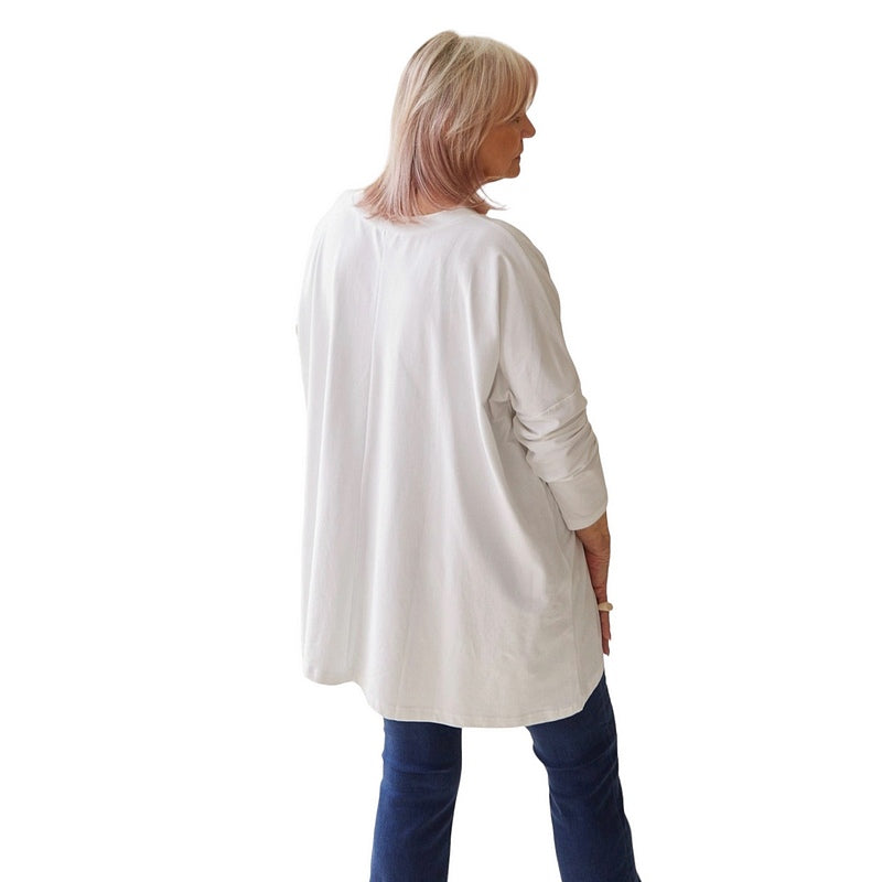 Chalk Clothing Olivia Cotton Top in White on model back