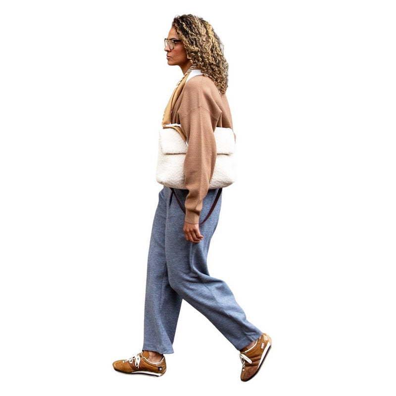 Chalk Clothing Regan Trouser Marl Grey on model main