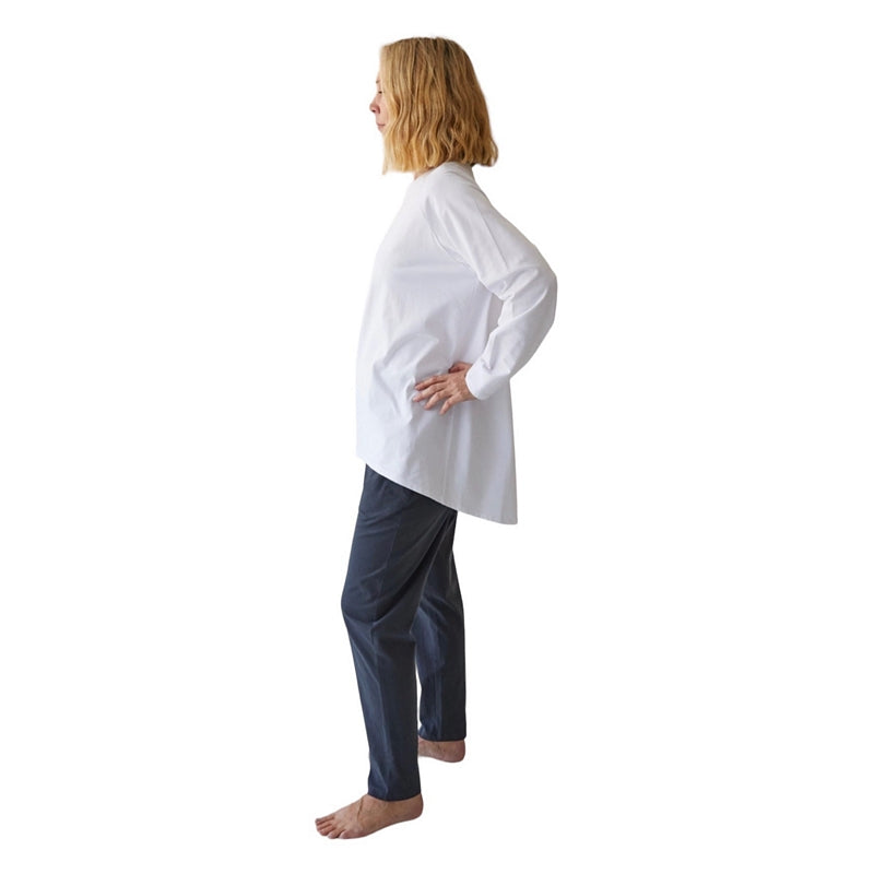 Chalk Clothing Robyn Organic Jersey Top in White on model side