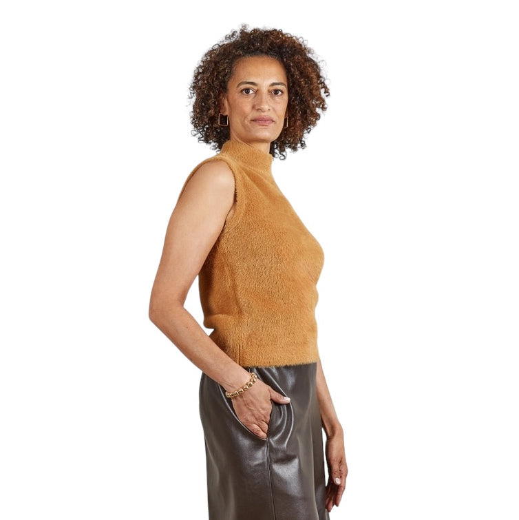 Chalk Clothing Rosy Top Tan on model