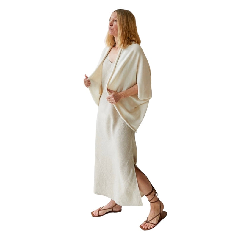 Chalk Clothing Sam Cotton Shawl in Cream on model main