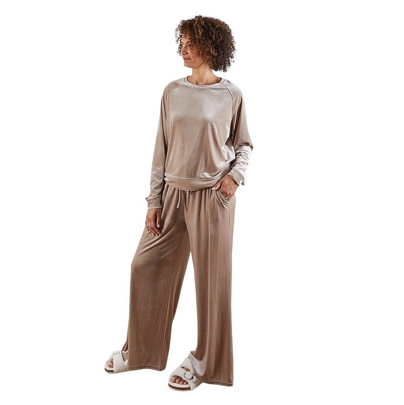 Chalk Clothing Tabby Pant Champagne One Size on model 1 side