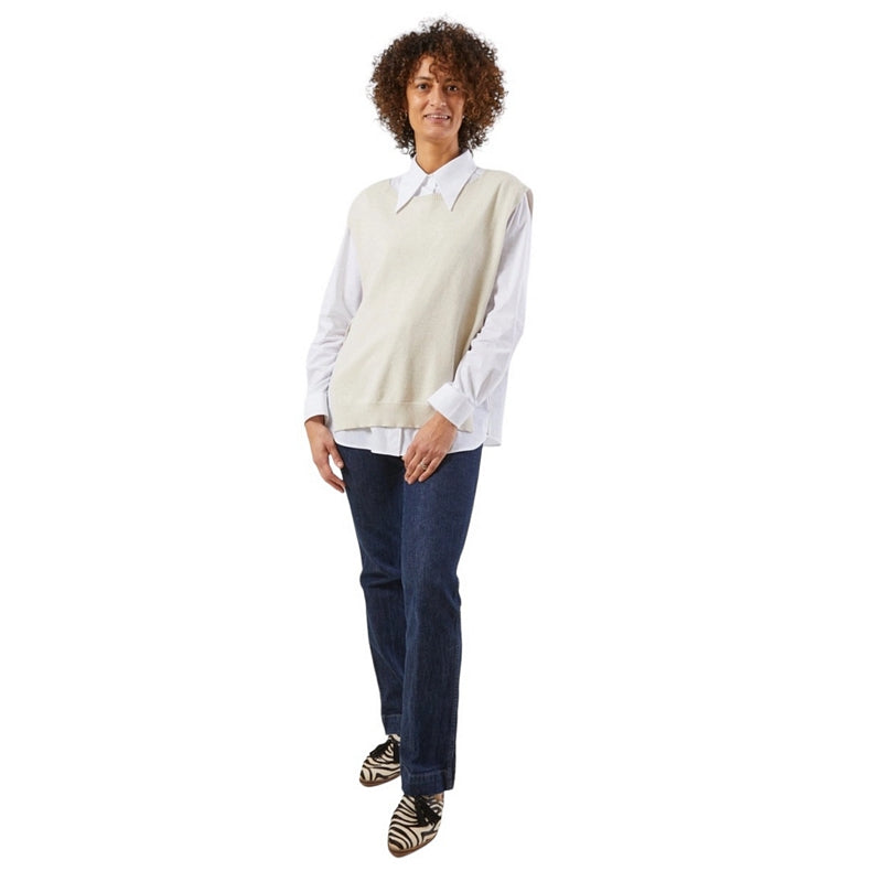 Chalk Clothing Tiff Tabard Cream on model front