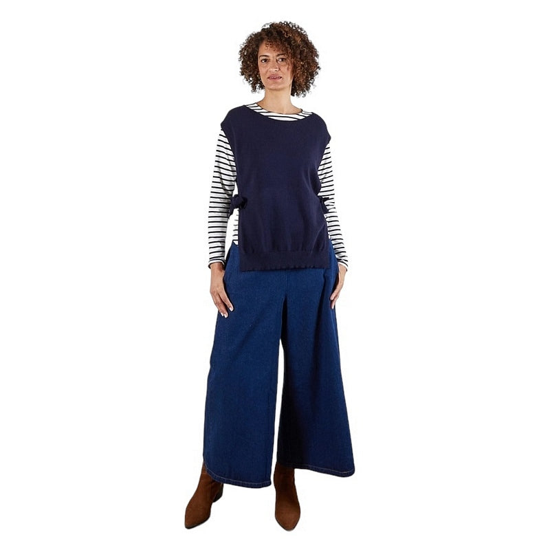 Chalk Clothing Tiff Tabard Navy on model front