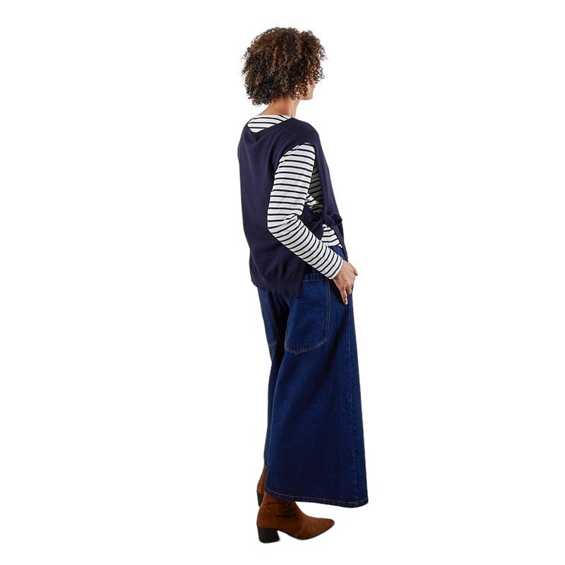 Chalk Clothing Tiff Tabard Navy on model rear