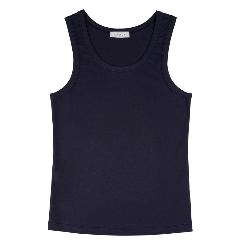 Chalk Clothing Toni Cotton Vest Top Navy front
