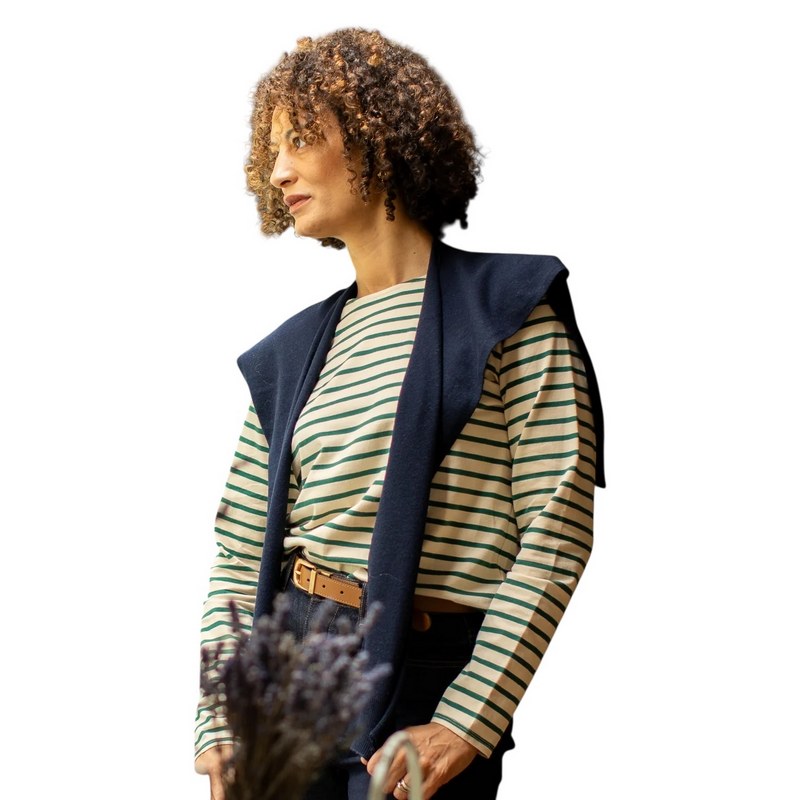 Chalk Clothing Tori Shrug Dark Navy on model main