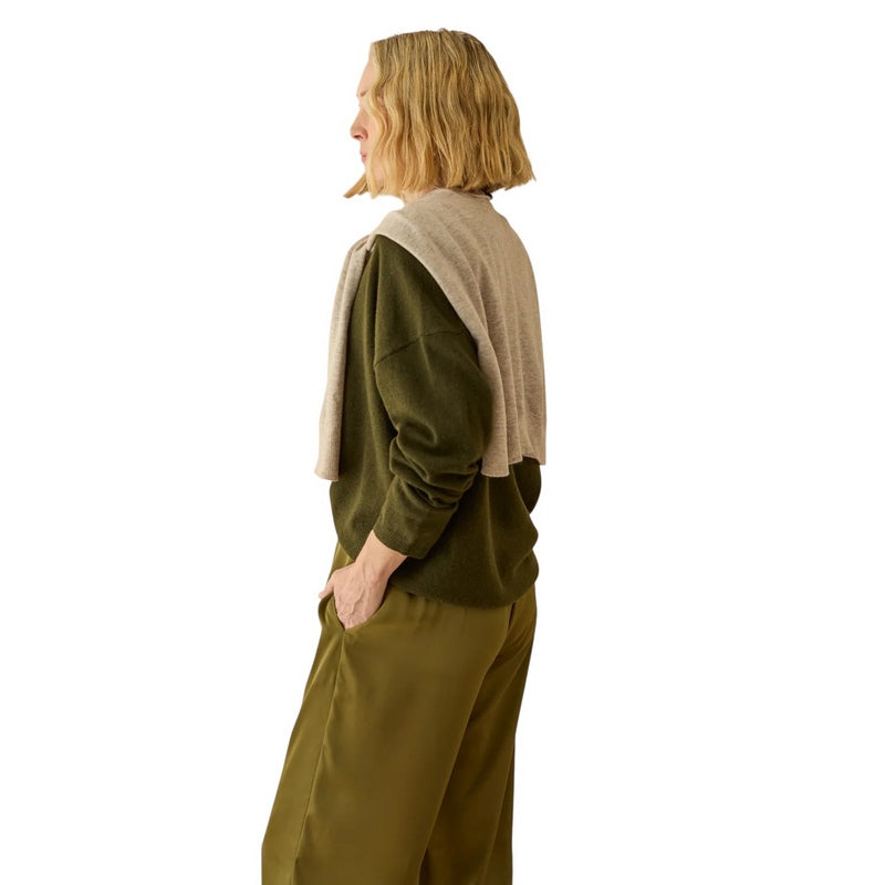 Chalk Clothing Tori Shrug Light Fawn on modelrear