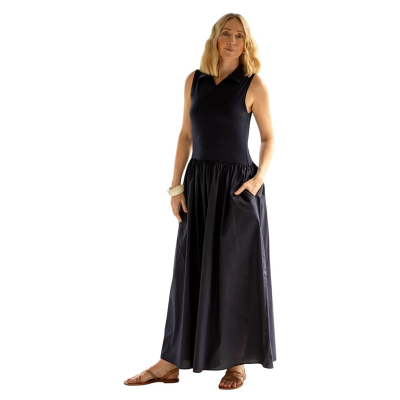 Chalk Clothing Tracey Dress Navy One Size on model front