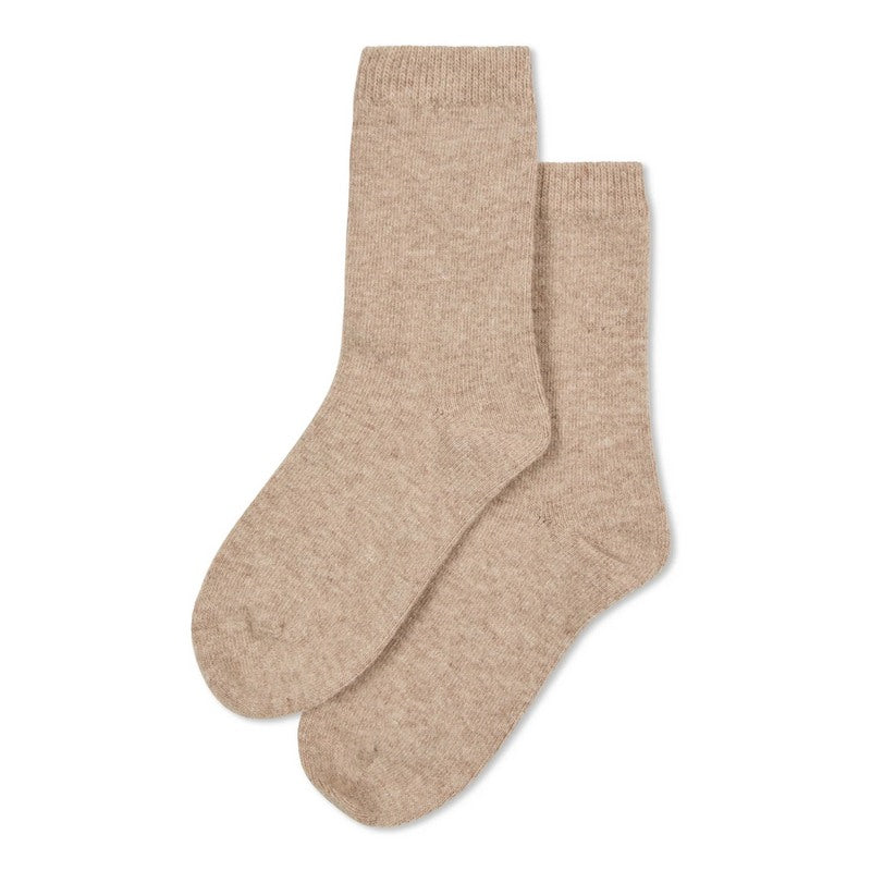 Chalk Clothing UK Cosy Cashmere Blend Short Socks Beige main