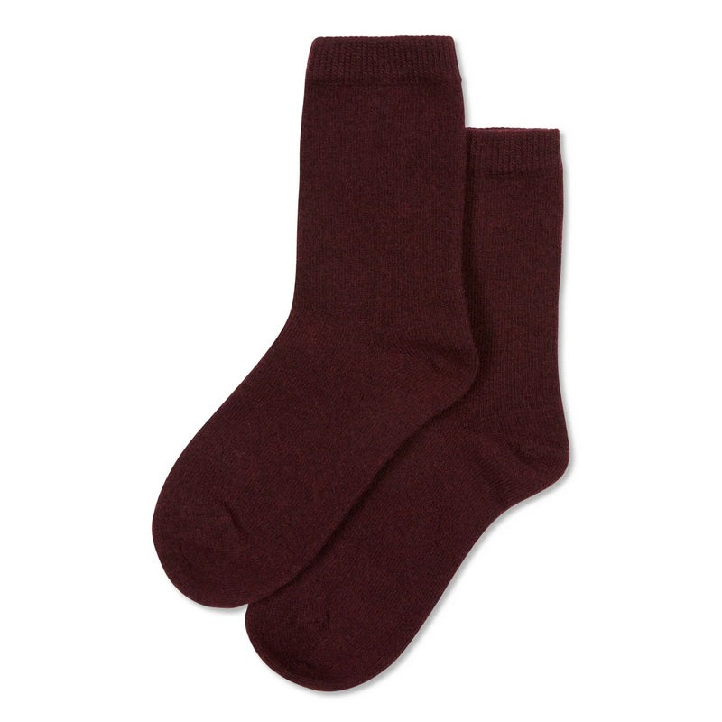 Chalk Clothing UK Cosy Cashmere Blend Short Socks Merlot main