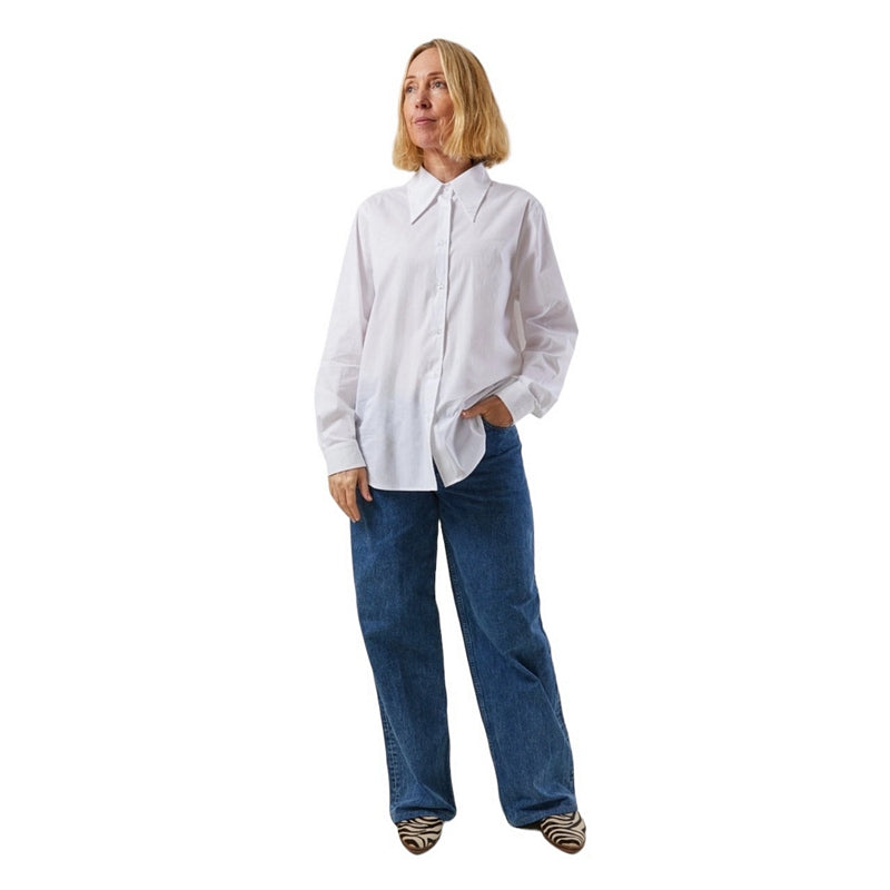 Chalk Clothing UK Lisa Shirt in White on model front