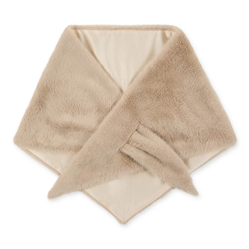 Chalk Clothing UK Nova Faux Fur Triangle Scarf Cream main