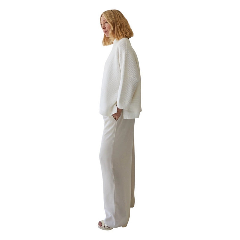 Chalk Clothing Vicki Ribbed Cotton Jumper in Ivory on model side
