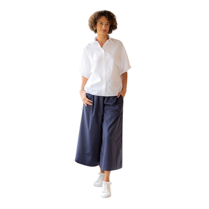 Chalk UK Clothing Carrie Culottes Navy One Size on model 1