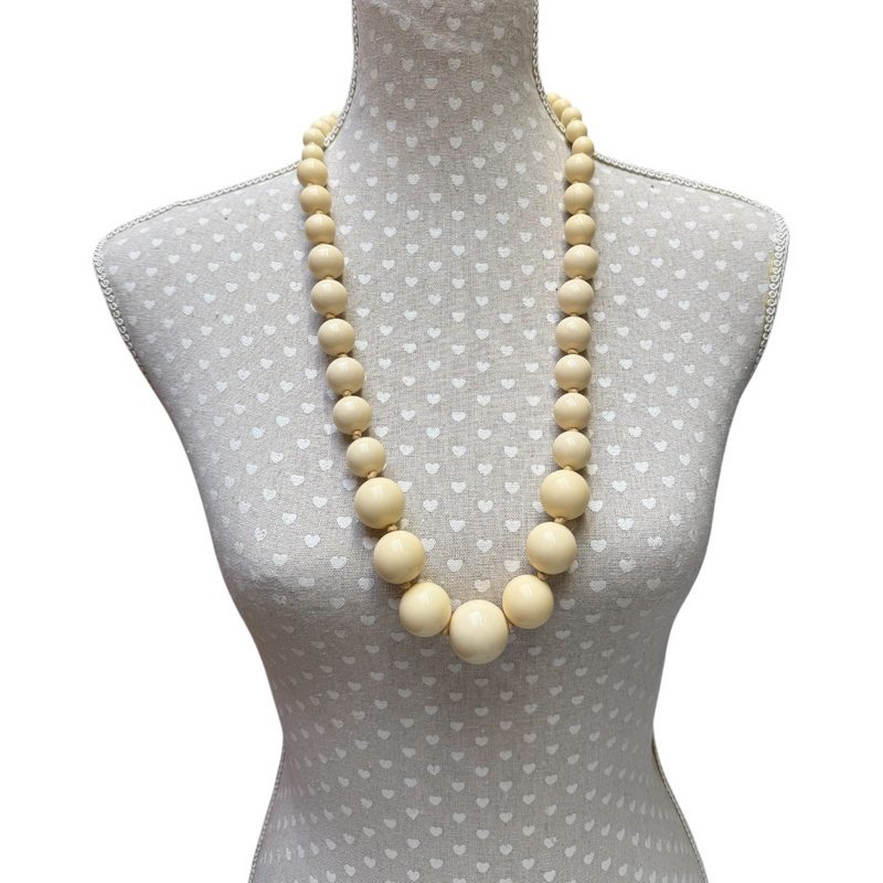Chalk UK Rope Ball Necklace Cream on mannequin