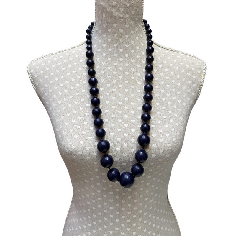 Chalk UK Rope Ball Necklace Navy on mannequin