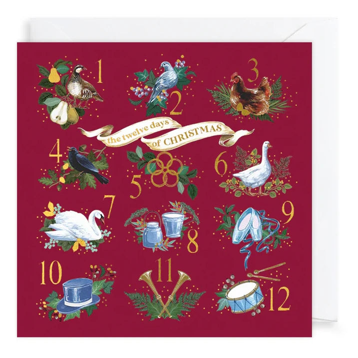 Christmas Cards 6 Pack Charity 12 Days of Christmas XP431 card front
