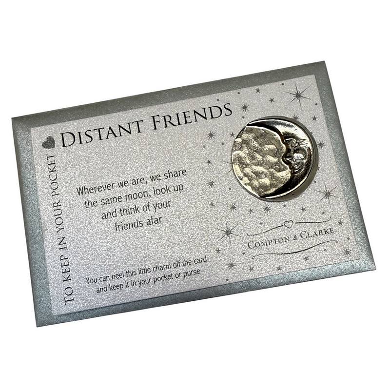 Compton & Clarke Distant Friends Moon Carded Charm CC176 with envelope