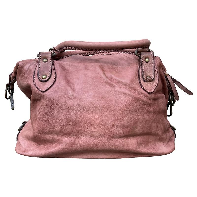 Cromarty Leather Slouch Bag Smoke Rose PL335 rear