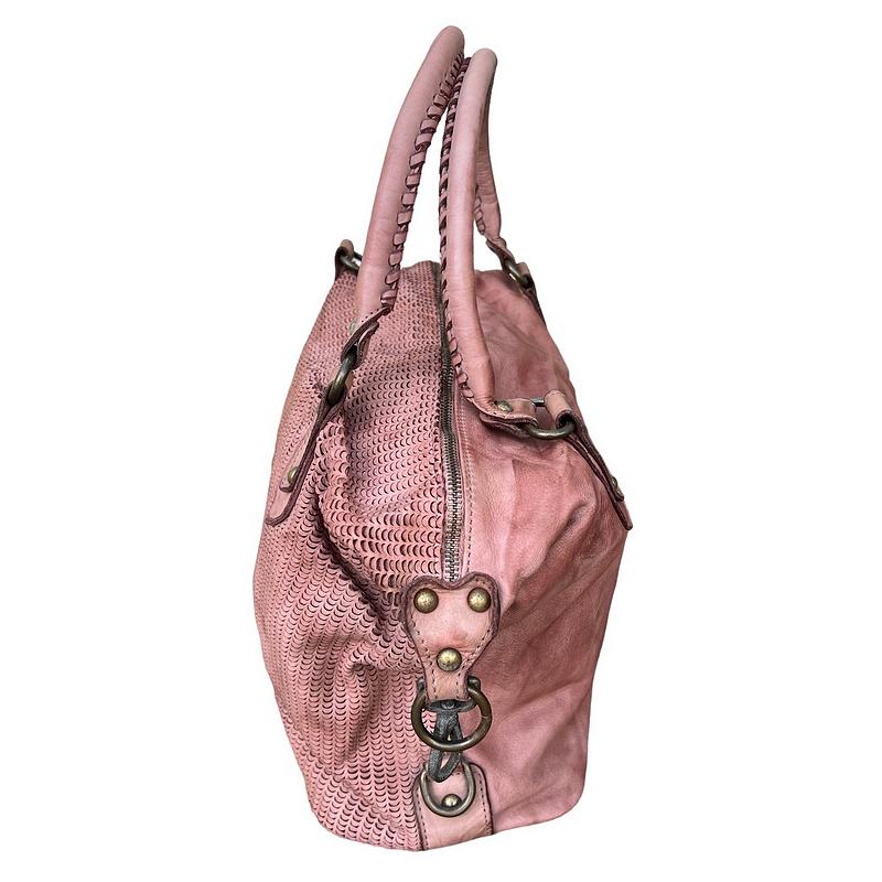 Cromarty Leather Slouch Bag Smoke Rose PL335 side