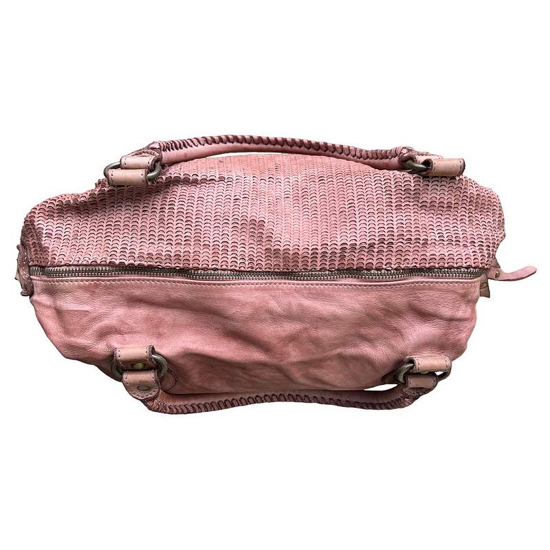 Cromarty Leather Slouch Bag Smoke Rose PL335 top
