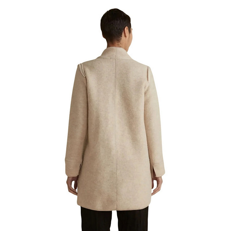 Cut Loose Boiled Wool Mid Length Coat Moonbeam 3988741 model back