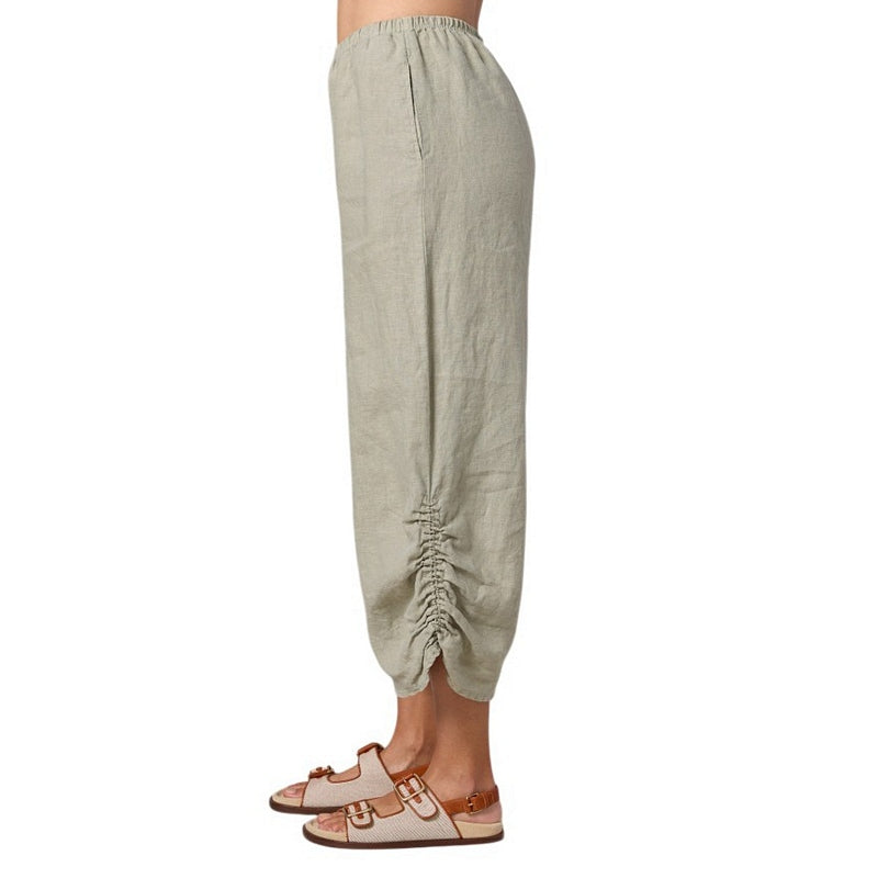 Cut Loose Clothing Ruched Trousers with Pockets Balsam Green 4402938 model side