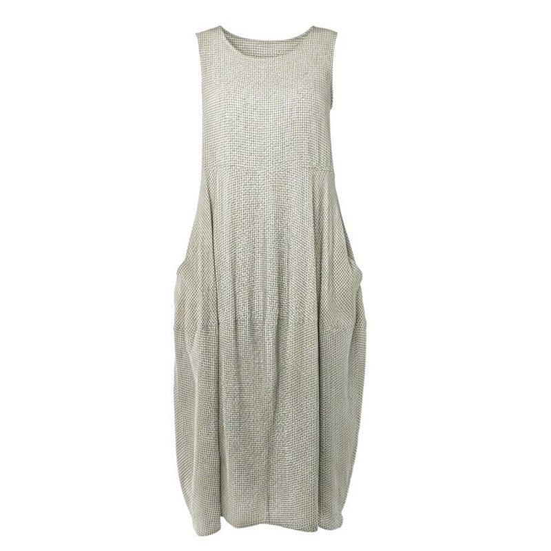 Cut Loose Clothing Seamed Bubble Dress Crinkle Check Overcast 6120317 front