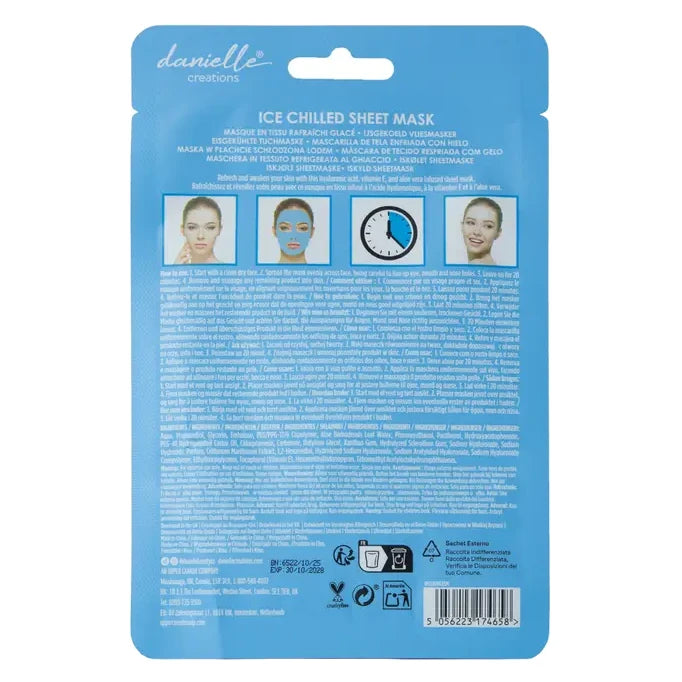 Danielle Creations Face Sheet Mask Ice Chilled Hyaluronic Acid DC0260ICESM rear