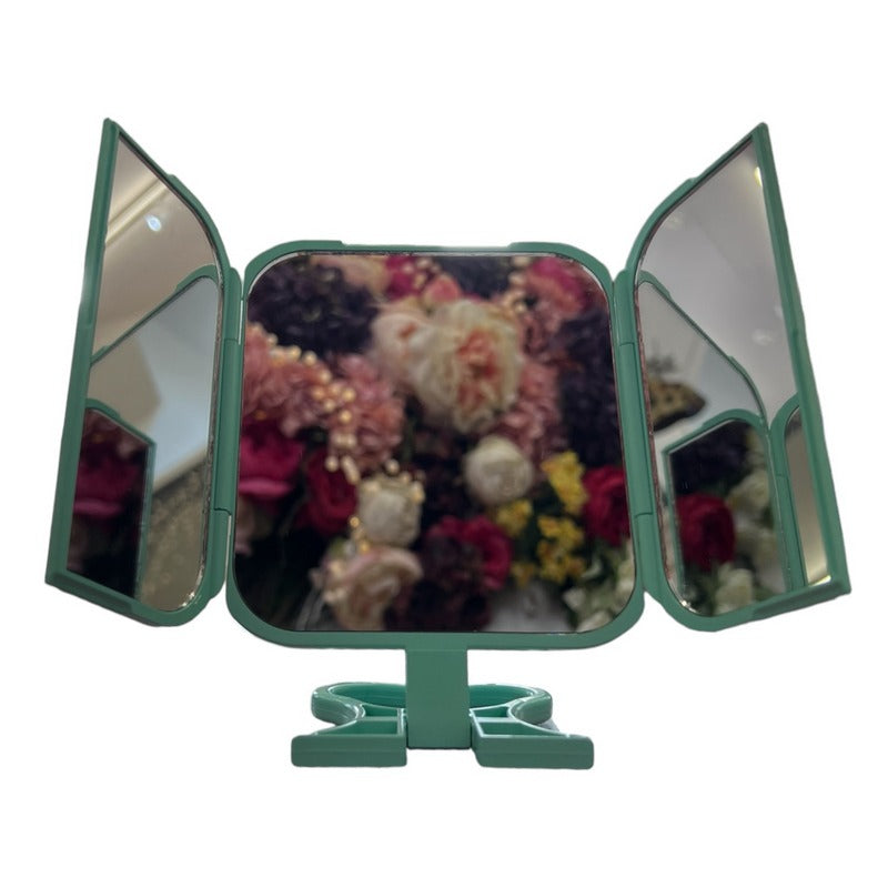 Danielle Creations Folding Travel Mirror Green open