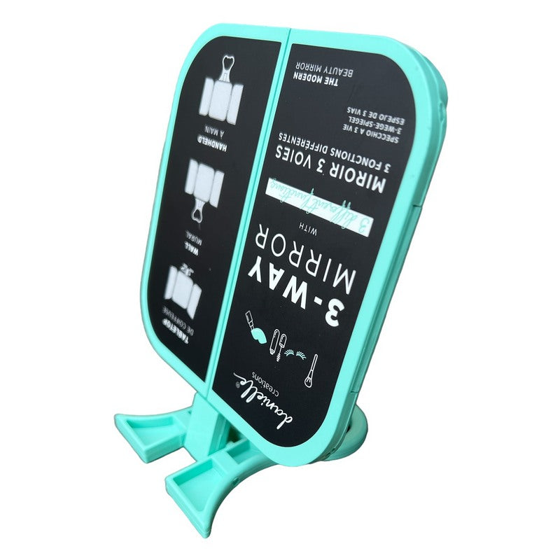 Danielle Creations Folding Travel Mirror Green standing