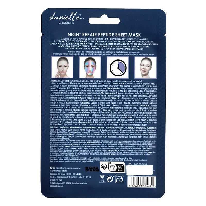 Danielle Creations Night Repair Peptide Face Sheet Mask DC0261SLSM rear
