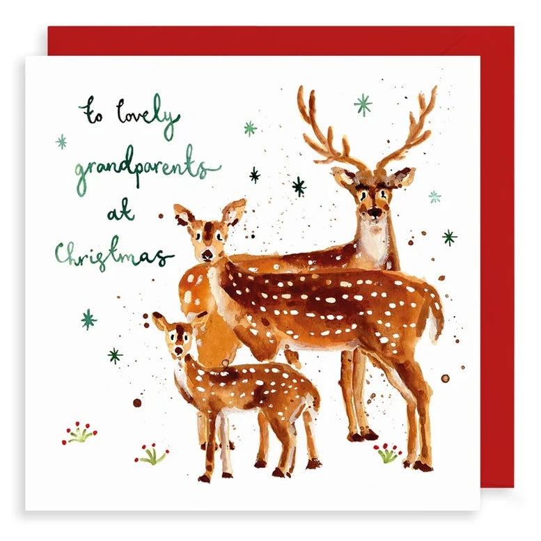 Deer Christmas Card - To Lovely Grandparents LMXM85 front
