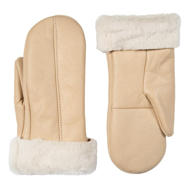 Dents Alice Women's Sheepskin Nappa Mittens in Camel 7-1060 main