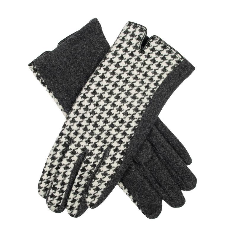 Dents Dogtooth Fabric Back Glove Black 6-4285-BLACK main