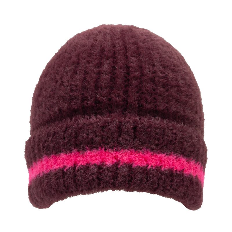 Dents Feather Yarn Knitted Hat Damson Orchid 3-3318 front