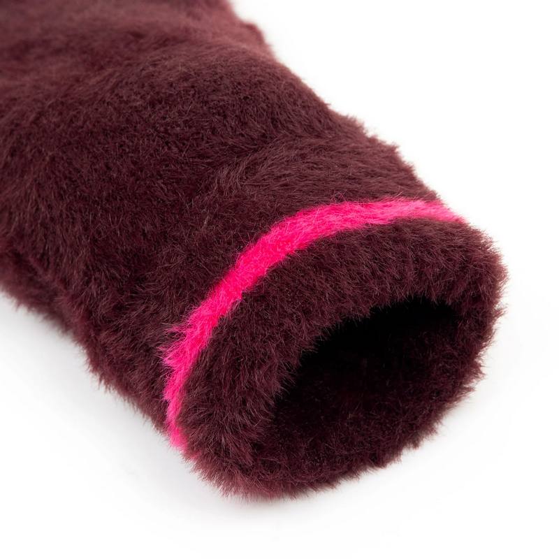 Dents Feather Yarn Knitted Mitten Damson/Orchid 6-3294-DAMSON-ORCHID cuff
