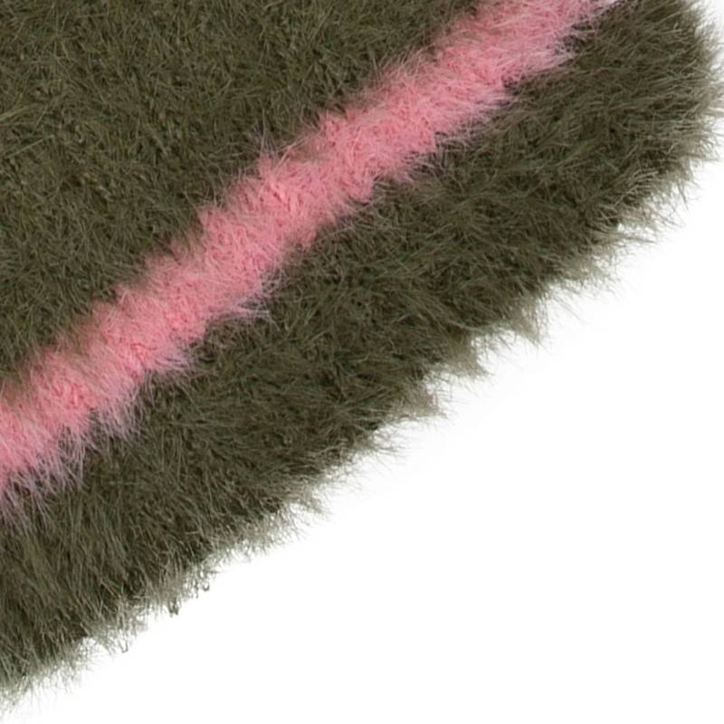 Dents Feather Yarn Knitted Mitten Olive/Pink 6-3294-OLIVE-PINK fabric