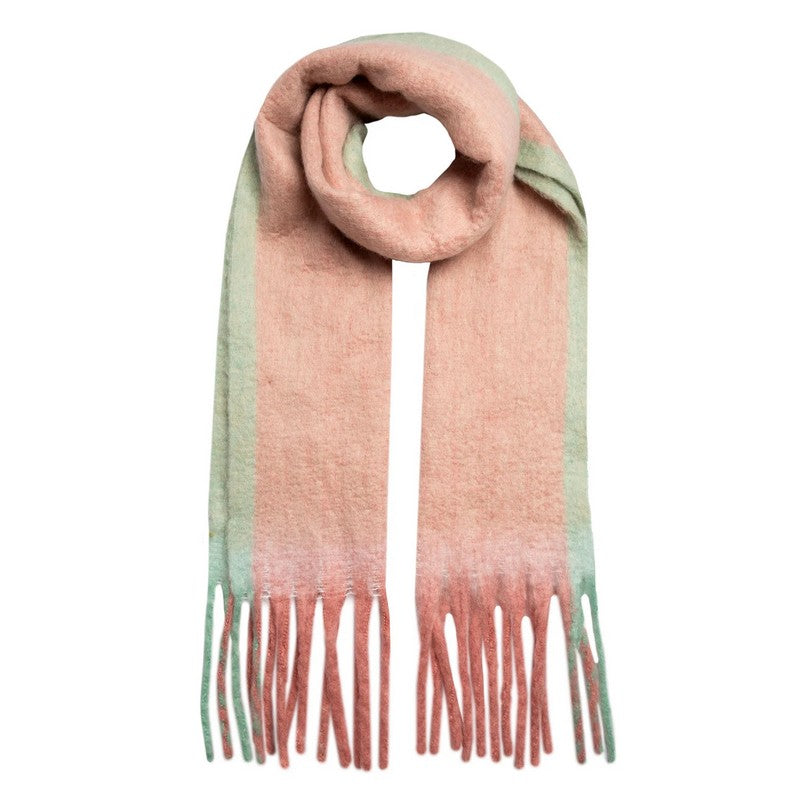 Dents Soft Blanket Scarf with Contrast Edges Pale Pink and Mint 4-2900 looped