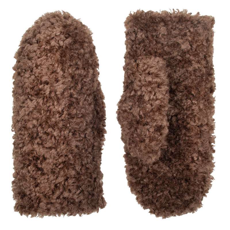 Dents Teddy Fur Mitten Chocolate 6-4292 pair