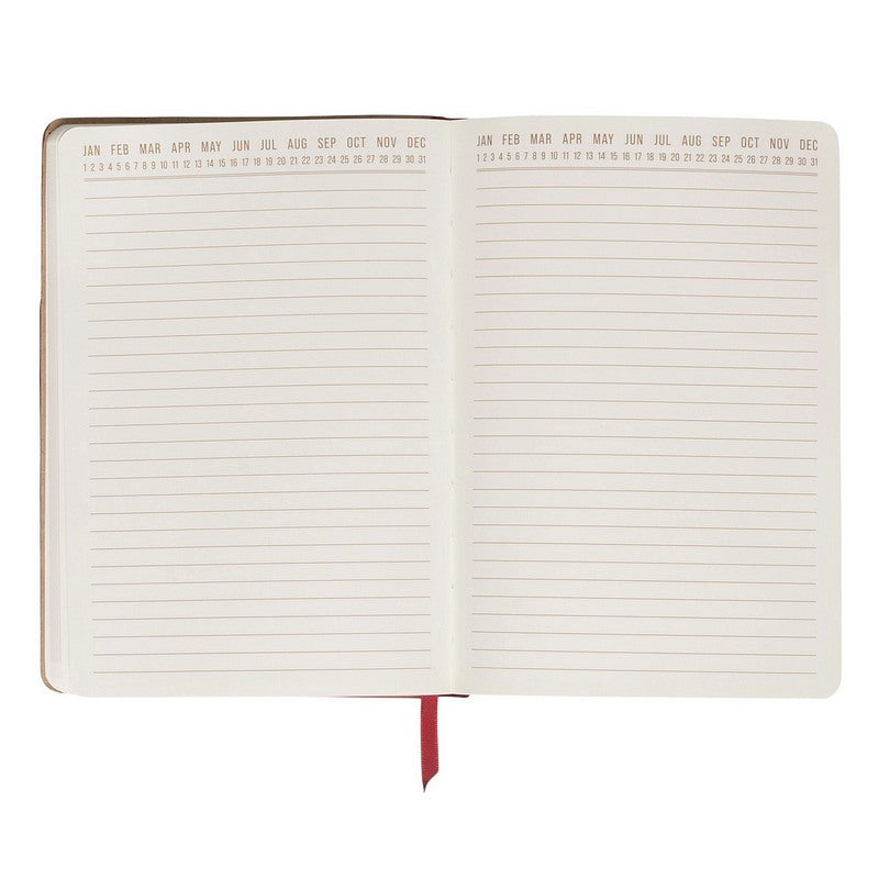 DesignWorks Vegan Leather Pocket Journal Burgundy & Pink open