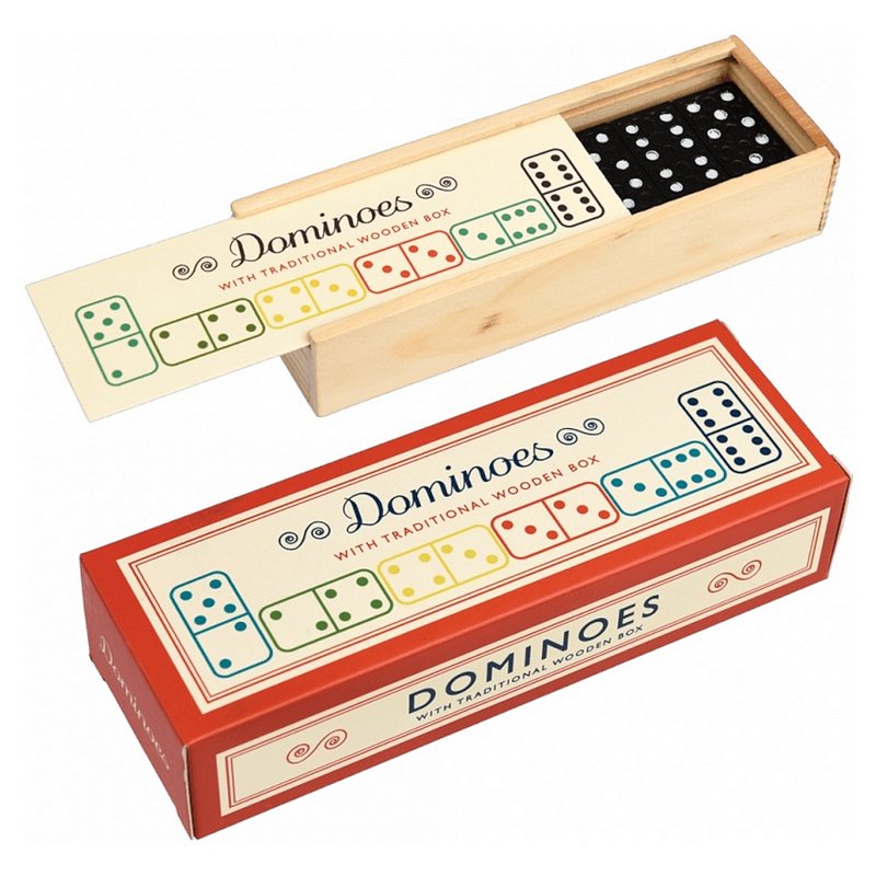 Dominoes With Traditional Wooden Box 28330 contents
