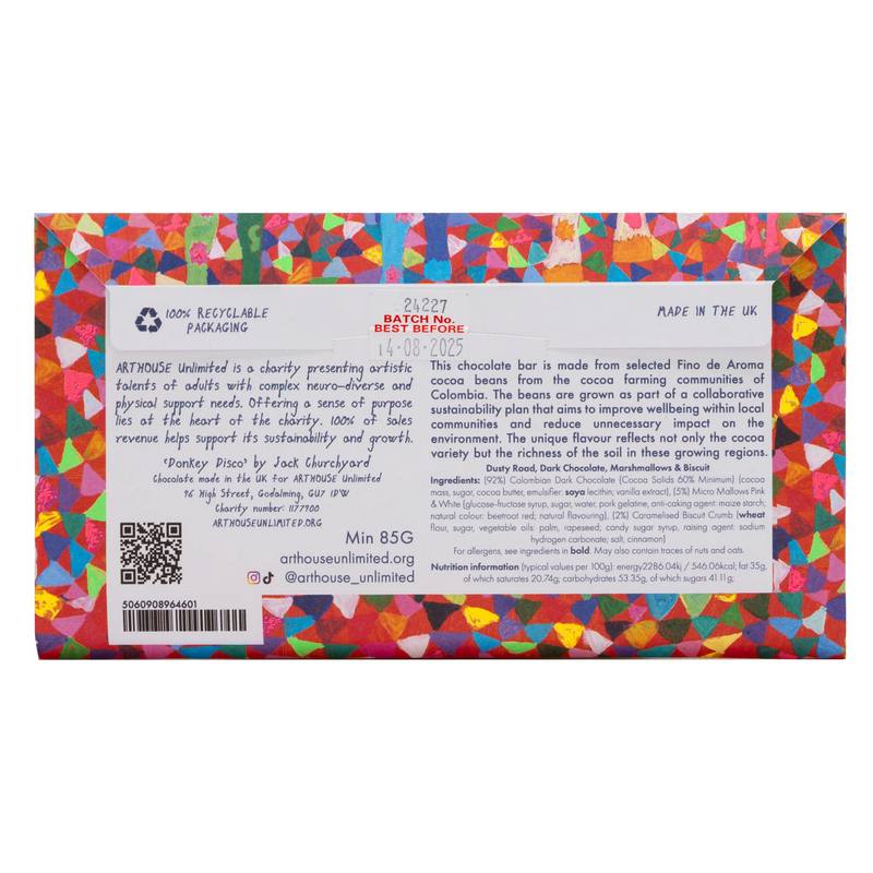 Dusty Road Dark Chocolate Bar with Marshmallows & Biscuit rear