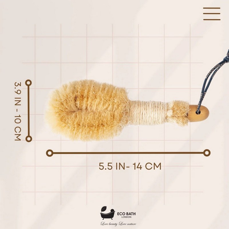 Eco Bath Natural Sisal Massage Hand Brush Japanese Style ECOB013 size