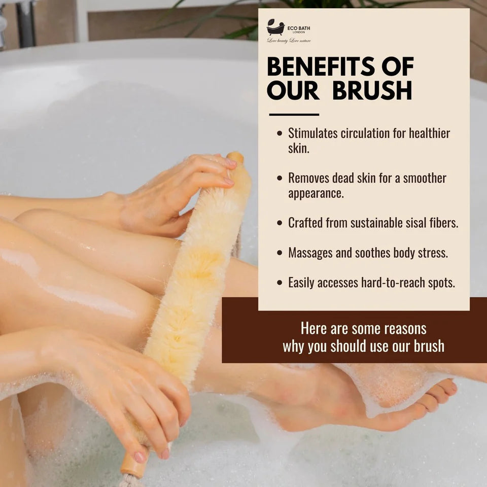 Eco Bath Natural Sisal Strap Large ECOB016 with model