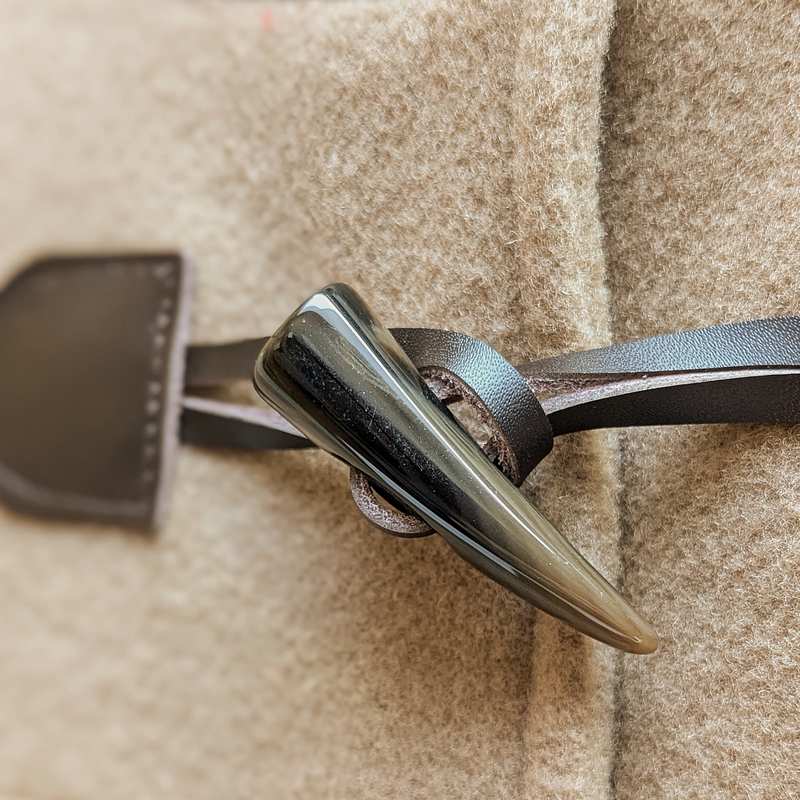 Eliz Scott Cashmere/Wool Duffle Coat Camel 2640 button